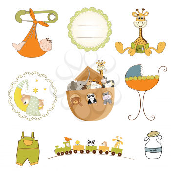 Royalty Free Clipart Image of Baby Elements
