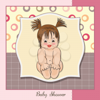 Royalty Free Clipart Image of a Baby Shower Card for a Girl