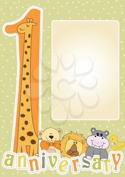 Royalty Free Clipart Image of a First Birthday Card