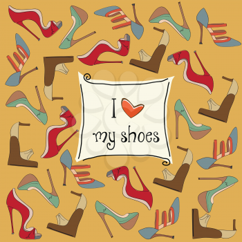 shoes background in vector format