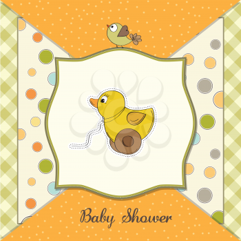 baby shower card with duck toy