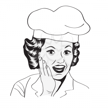 Lady Chef,  retro illustration in vector format
