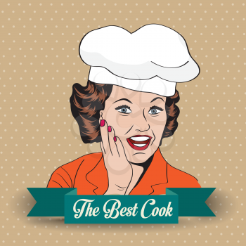 Lady Chef,  retro illustration in vector format