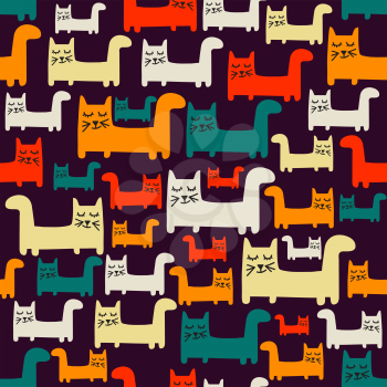 seamless pattern with cats, vector format