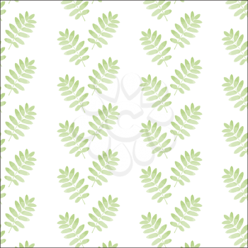 Seamless  hand drawn pattern with leaves, vector format