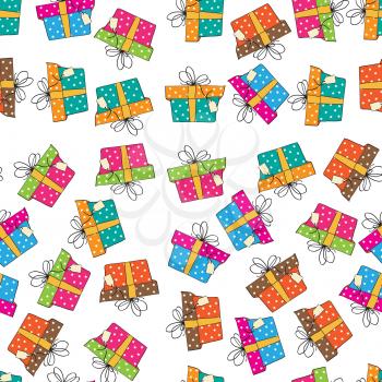 seamless vector pattern with gift boxes