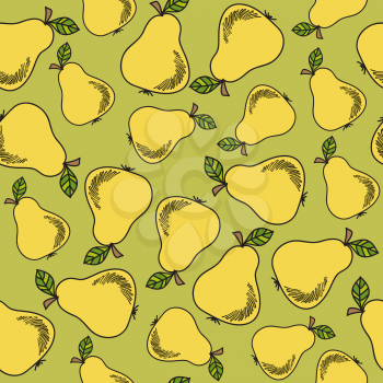 fresh seamless pattern with pears, vector format
