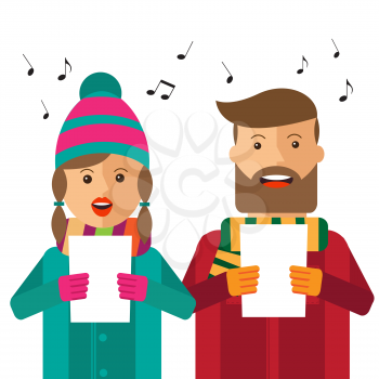 Hipster carols on white background, vector format