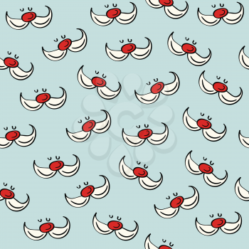 Christmas seamless pattern with Santa mose and his moustache for Christmas background  wrapping paper, print. Vector