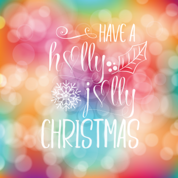 Beautiful Christmas card with bokeh lights