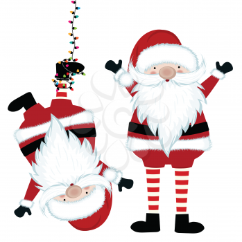 Funny Santa collection isolated on white background. Flat design. Vector