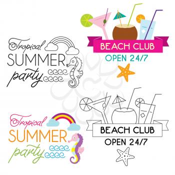 Summer holiday poster collection. Vector