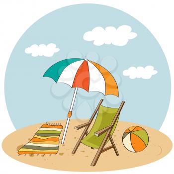 Beach scene. Summer holiday poster