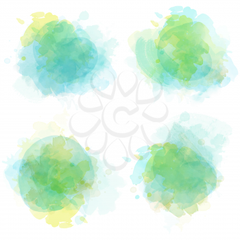 Watercolor stains set isolated on white background. Vector