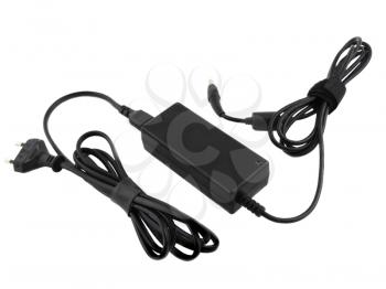 Computer charger for notebook (laptop). Isolated over white