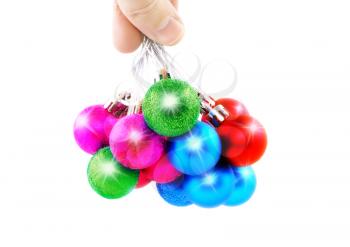 Christmas and New Year decoration-balls. Isolated on the white background.