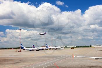 Landscape of airfield  in Airport.Moscow