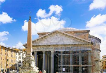 The World famous landmark in Rome -Pantheon , Italy