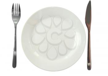 Table appointment-dishware on white background. Isolated