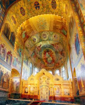 Interior of the Church of the Savior on Spilled Blood in St. Petersburg, Russia