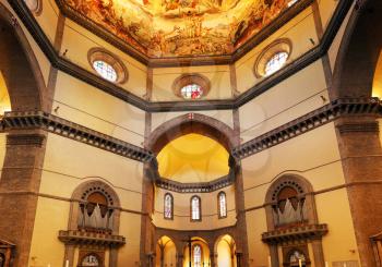 Duomo Santa Maria Del Fiore and Campanile. Florence. Inside Interior. Italy