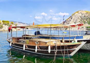 The  gulf and yacht  in Aegean  Sea ,Turkey