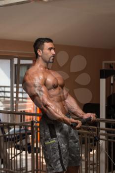 Mexican Bodybuilder Doing Heavy Weight Exercise For Biceps