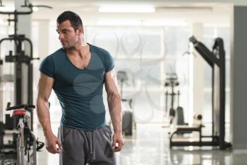 Portrait of a Young Physically Fit Man in Green T-shirt Showing His Well Trained Body - Muscular Athletic Bodybuilder Fitness Model Posing After Exercises