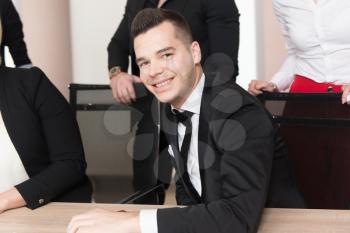 Portrait Of A Handsome Casual Businessman Smiling