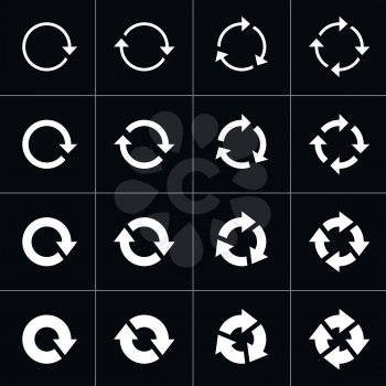 Royalty Free Clipart Image of a Set of Refresh Icons