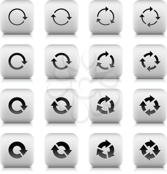 Royalty Free Clipart Image of a Set of Refresh Icons