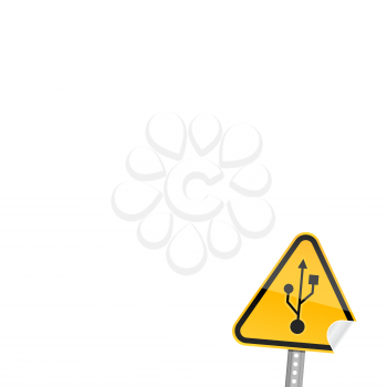 Royalty Free Clipart Image of an USB Sign