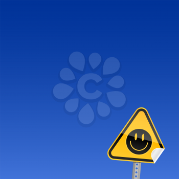 Royalty Free Clipart Image of a Smiley Face Sign