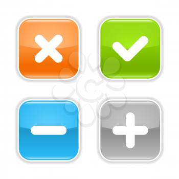 Royalty Free Clipart Image of Four Math Icons