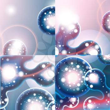 abstract background set blue vector 10 eps
