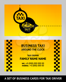 Business cards taxi, vector illustration template 10eps