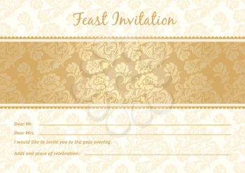 Flower background with lace, seamless, gold. Can be used for invitations to any of your ceremony. For example your birthday.
