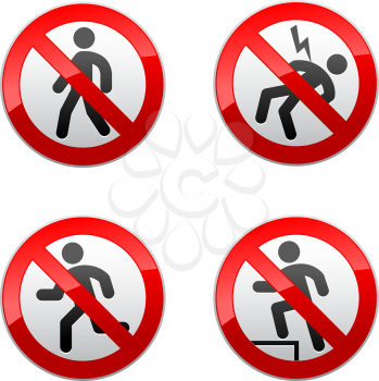 Set prohibited signs - man