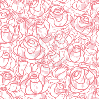 Seamless roses pattern, backdrop, vector design element