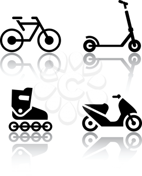 Set of transport icons - extreme sports, vector