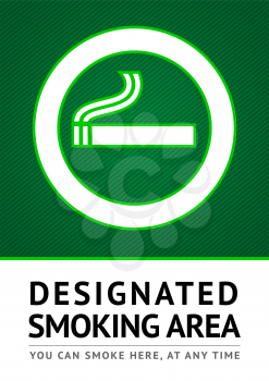 Label smoking place sticker, vector