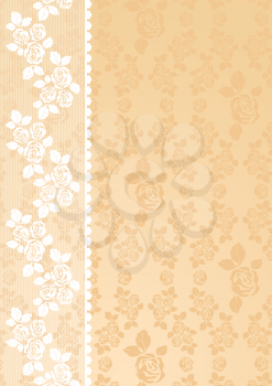Lace roses on a beige background