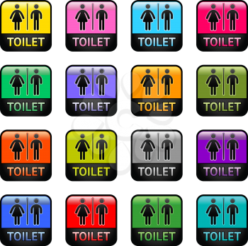 Restroom - set color symbols. Male and female icons