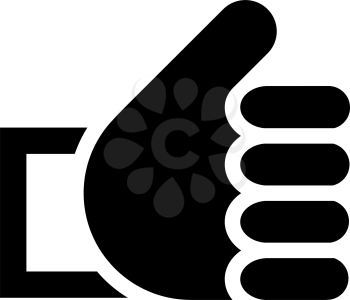 thumbs up, black icon isolated on white background