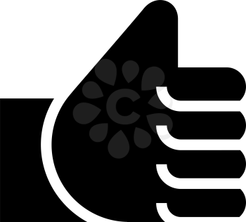 thumbs up, black icon isolated on white background