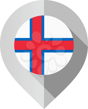 Marker with flag for map, vector illustration on white background