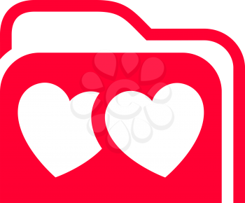 Love icon or Valentine's day sign designed for celebration. Red symbol isolated on white background, flat style.