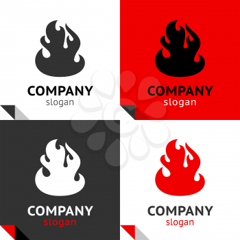 Fire flames new set four variants for your logo