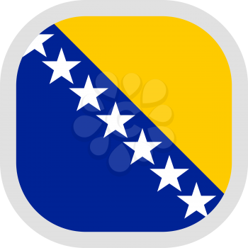Flag of Bosnia and Herzegovina. Rounded square icon on white background, vector illustration.