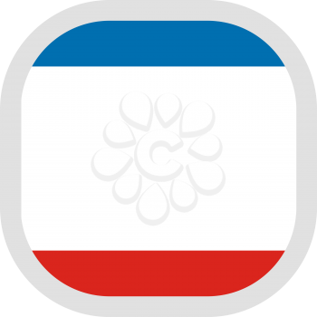 Flag of Crimea. Rounded square icon on white background, vector illustration.